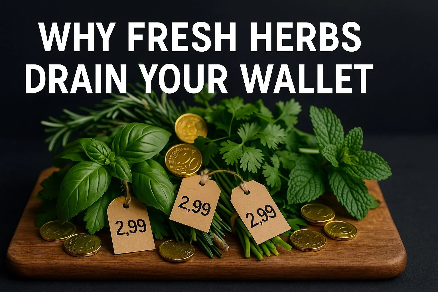 Grow your own herbs savings on a kitchen windowsill