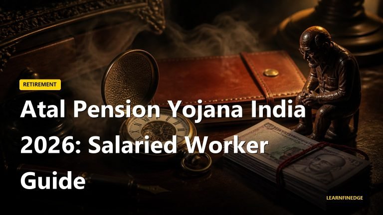 Atal Pension Yojana India 2026: Salaried Worker Guide. Editorial India personal finance illustration.