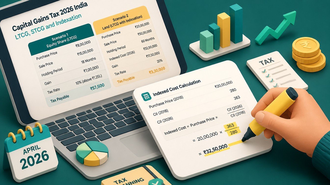 Capital Gains Tax 2026 India: LTCG, STCG and Indexation - inline-1 illustration (capital gains tax 2026 india ltcg stcg indexation)