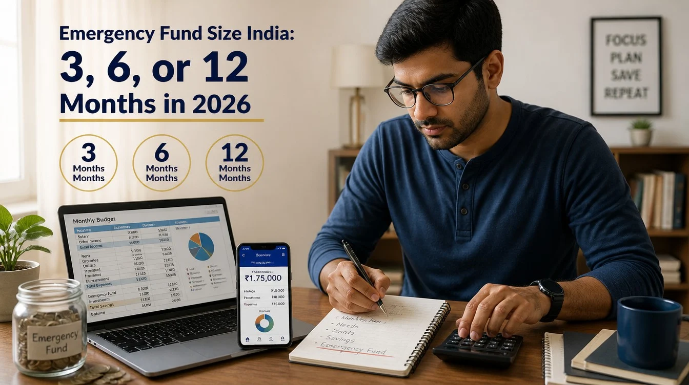Emergency Fund Size India: 3, 6, or 12 Months in 2026 - hero image