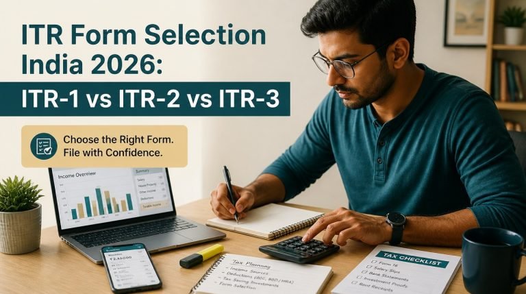 ITR Form Selection India 2026: ITR-1 vs ITR-2 vs ITR-3 - hero image