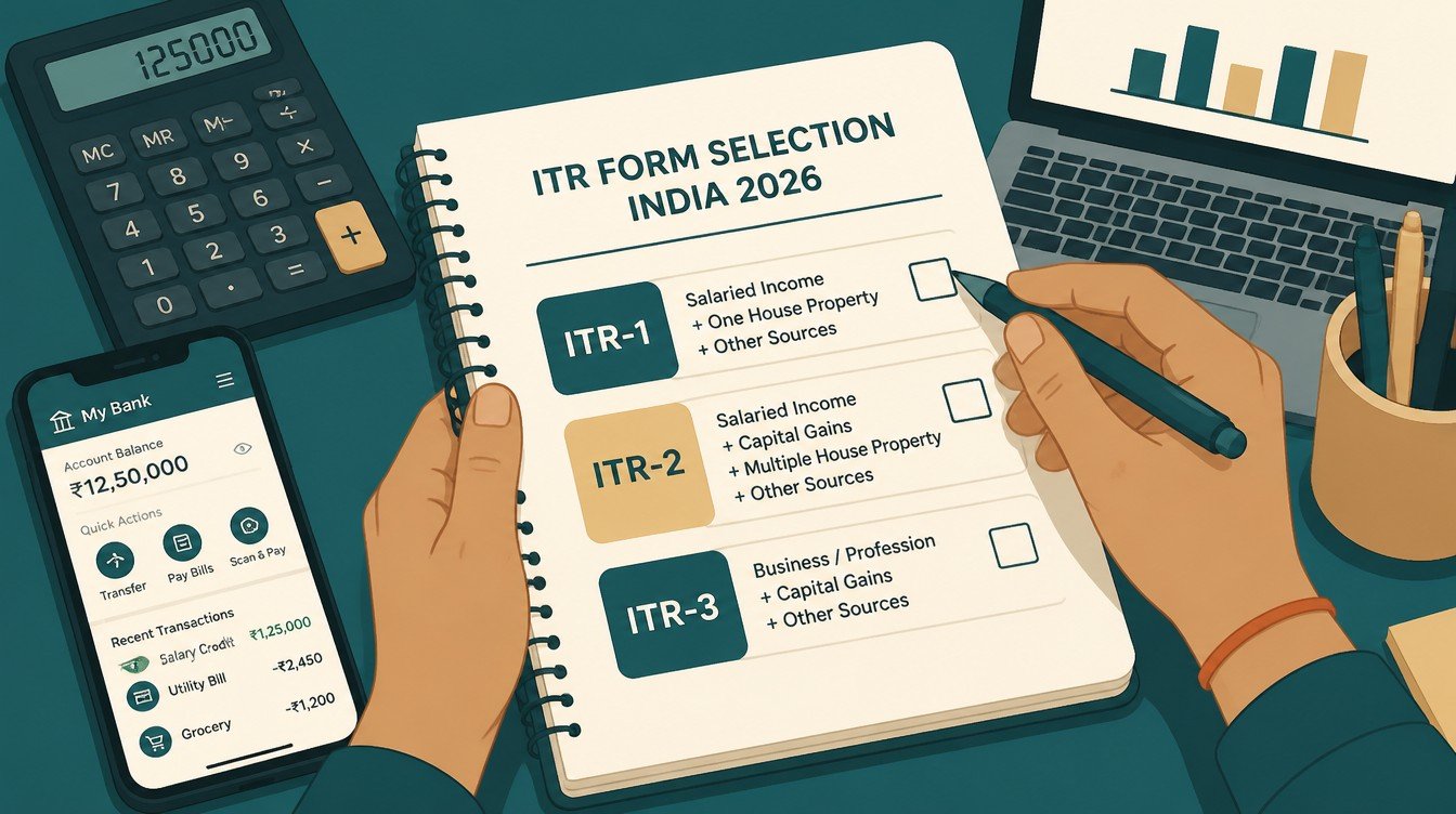 ITR Form Selection India 2026: ITR-1 vs ITR-2 vs ITR-3 - inline-1 illustration (itr form selection india 2026 itr 1 vs itr 2 vs itr 3)