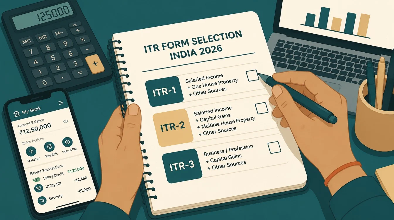 ITR Form Selection India 2026: ITR-1 vs ITR-2 vs ITR-3 - inline-1 illustration (itr form selection india 2026 itr 1 vs itr 2 vs itr 3)