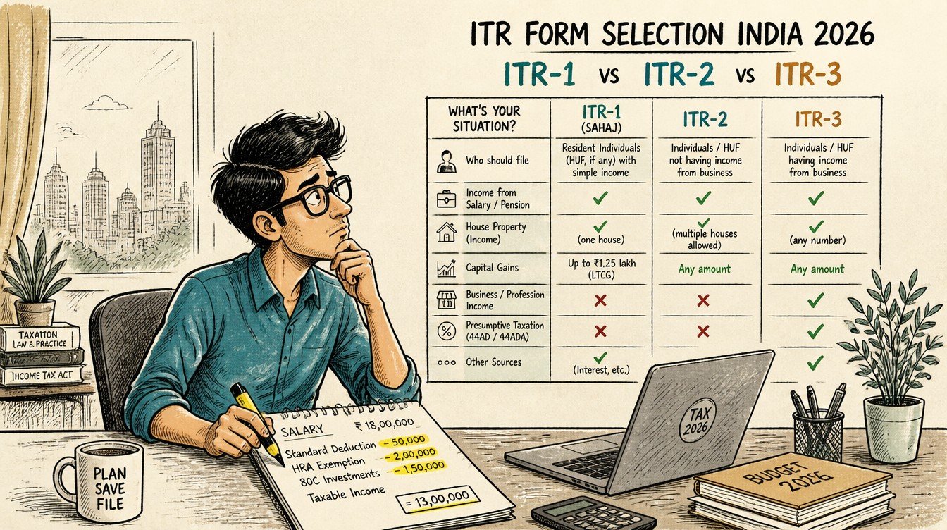 ITR Form Selection India 2026: ITR-1 vs ITR-2 vs ITR-3 - inline-2 illustration (itr form selection india 2026 itr 1 vs itr 2 vs itr 3)