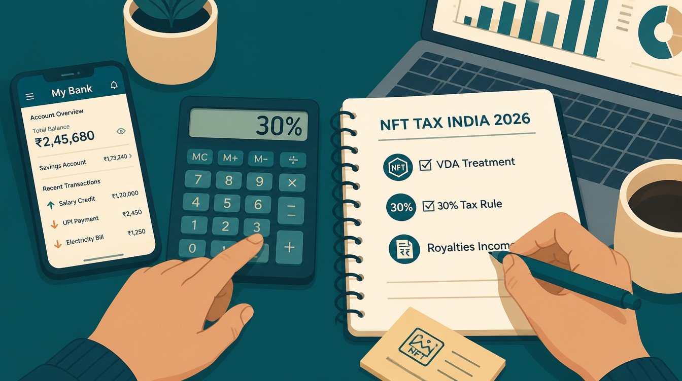 NFT Tax India 2026: VDA Treatment, 30% Rule and Royalties - inline-1 illustration (nft tax india 2026 vda 115bbh creator royalty)
