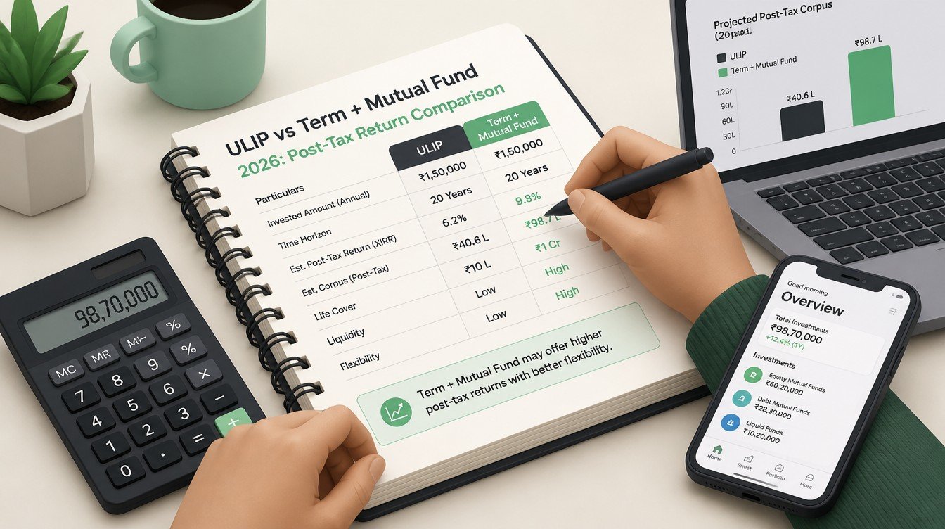 ULIP vs Term + Mutual Fund 2026: Post-Tax Return Comparison - inline-1 illustration (ulip vs term mutual fund india 2026)