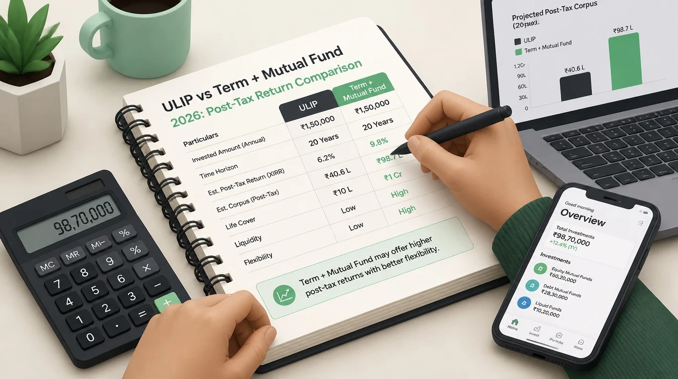 ULIP vs Term + Mutual Fund 2026: Post-Tax Return Comparison - inline-1 illustration (ulip vs term mutual fund india 2026)