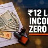 Section 87A rebate India 2026: ITR form and rupee notes with headline ₹12 lakh income, zero tax under new regime