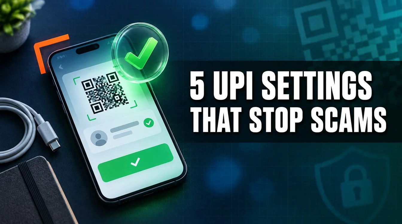 Smartphone UPI payment screen with verified recipient tick: UPI fraud prevention settings India 2026